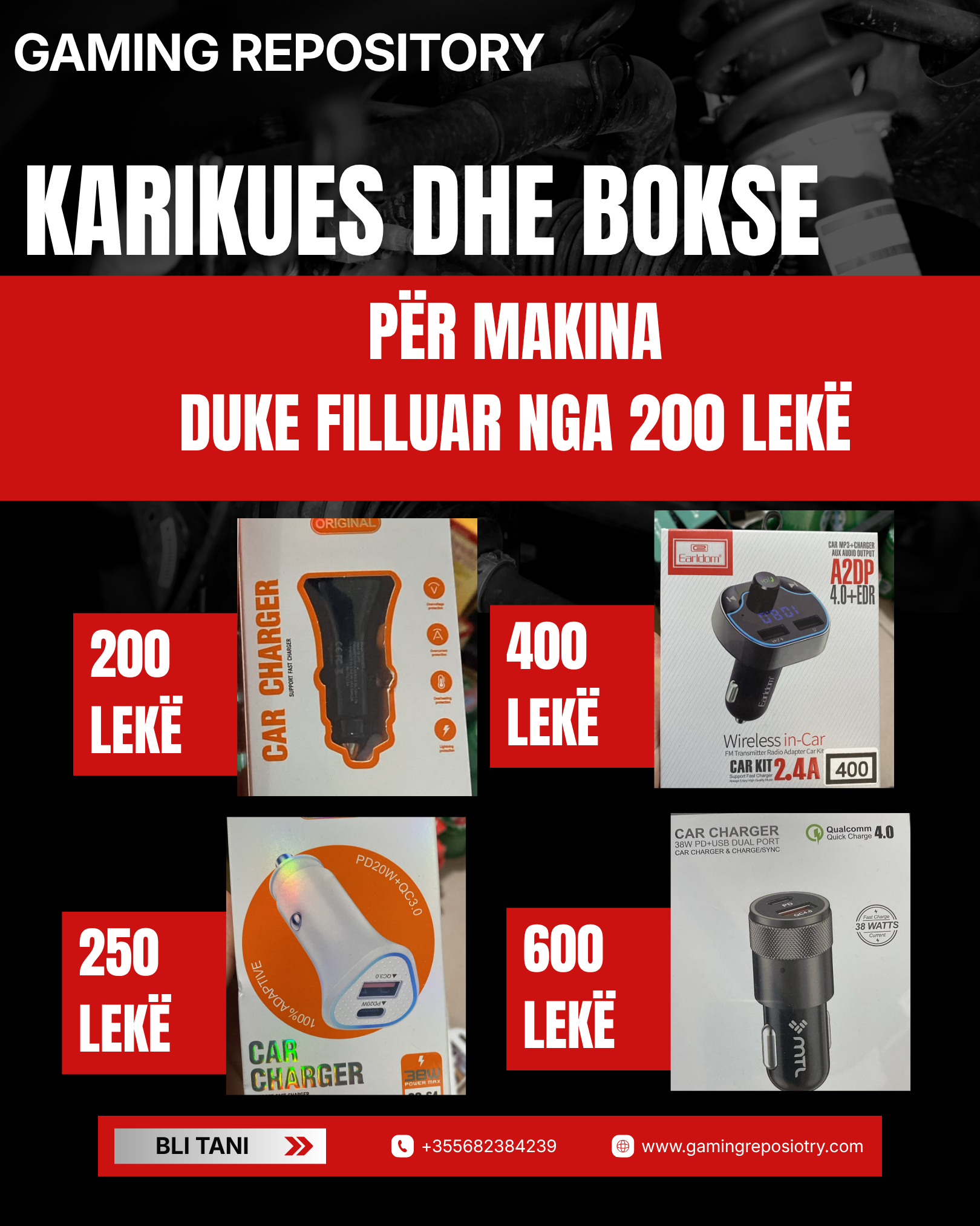 Karikues dhe boks për makina