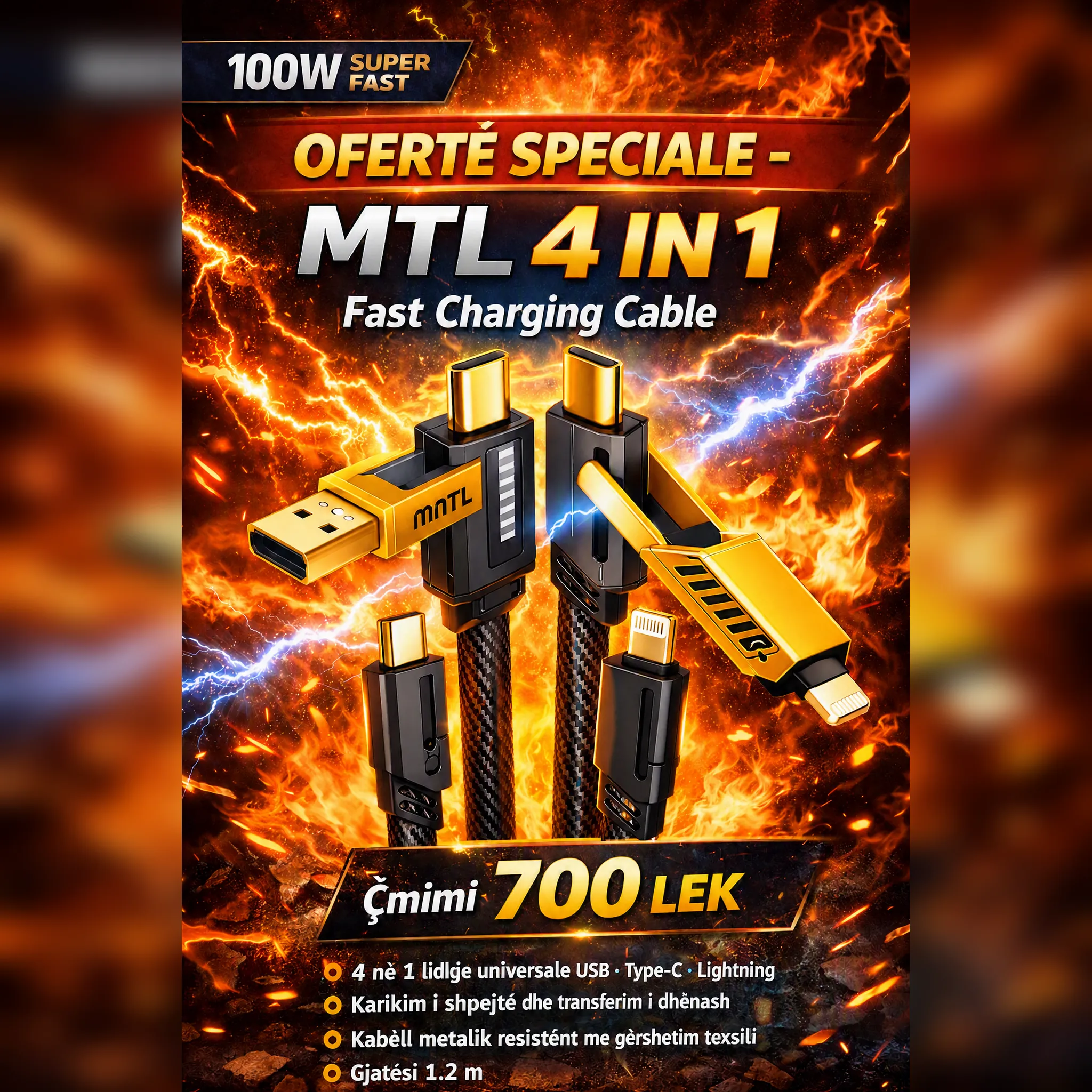 MTL 4 IN 1 – Kabëlli që Zgjidh Gjithçka me 1 Lëvizje! - Image 8