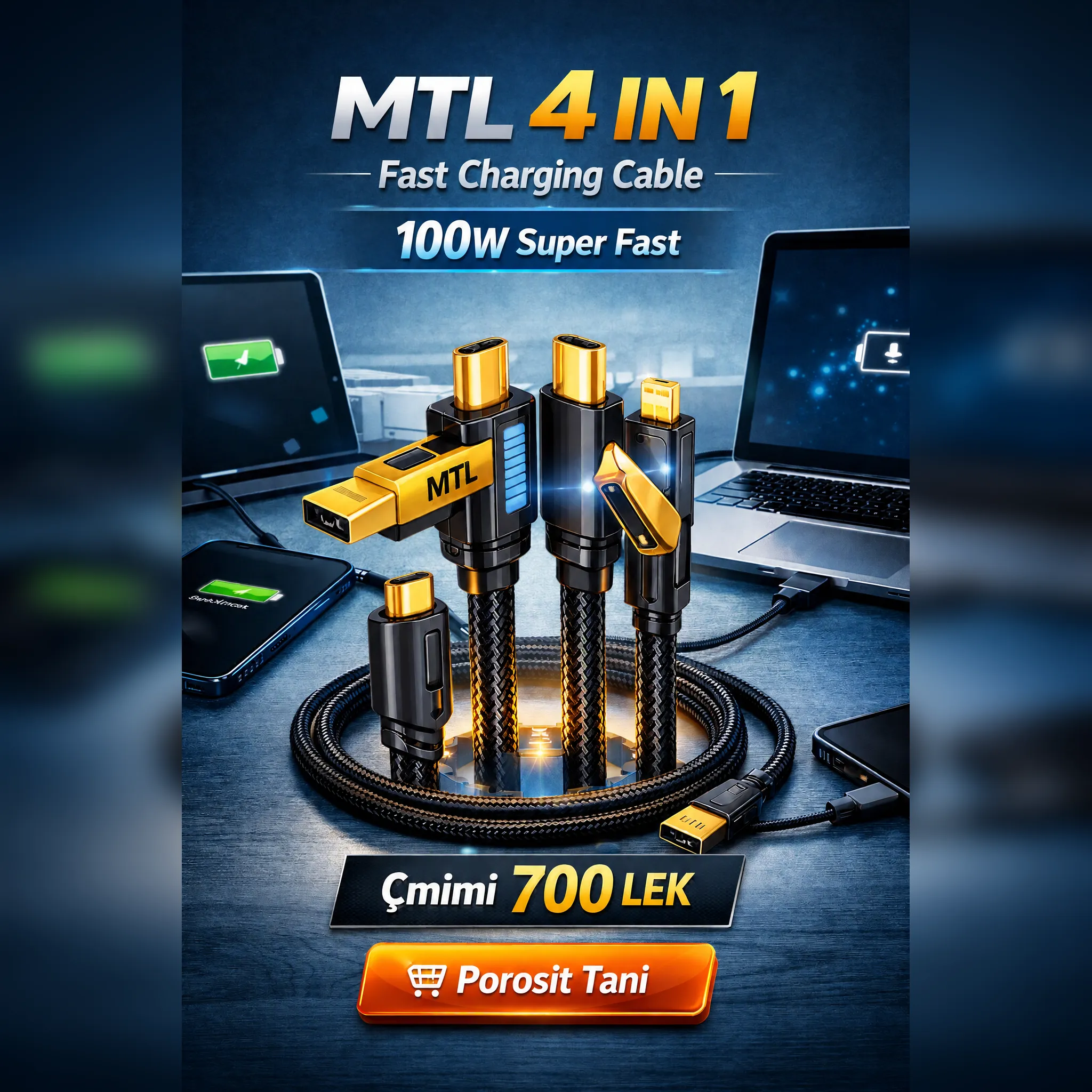 MTL 4 IN 1 – Kabëlli që Zgjidh Gjithçka me 1 Lëvizje!