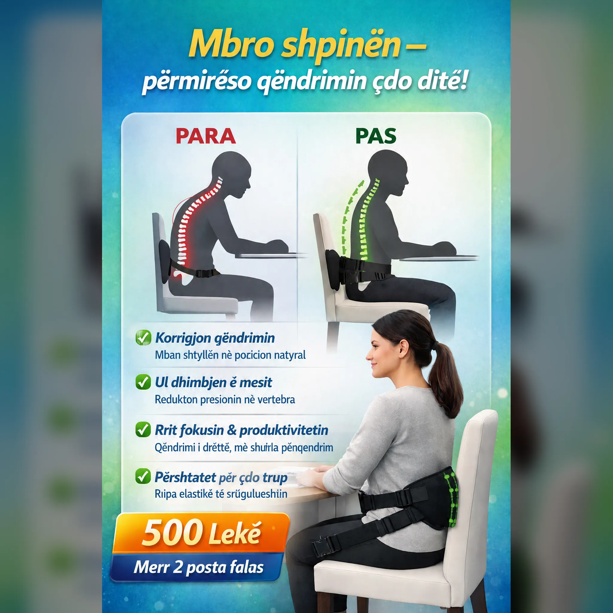 KORRIGJUESI I POSTURËS — Thuaji Lamtumirë Dhimbjes së Mesit, Sot! - Image 4