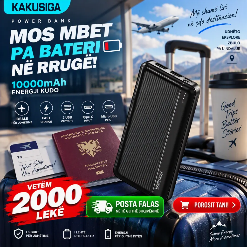 KAKUSIGA POWER BANK 10000mAh — Mos Mbet Më Pa Bateri! - Image 9